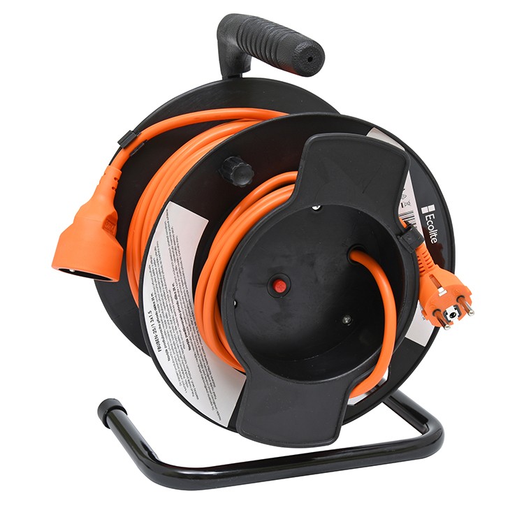 Predlžovací bubon 25 m, 1 zásuvka, 3×1,5 mm², oranžový kábel (FBUBEN-25/1 3*1,5)