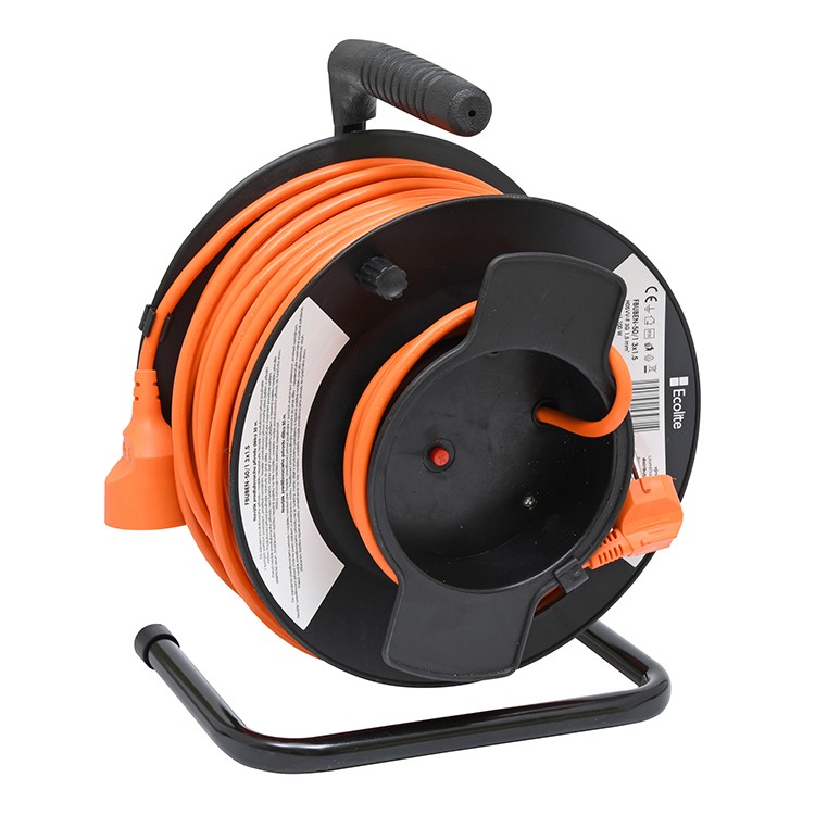 Predlžovací bubon 50 m, 1 zásuvka, 3×1,5 mm², oranžový kábel (FBUBEN-50/1 3*1,5)