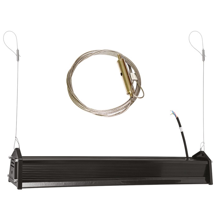 Lineárne priemyselné LED svietidlo LINEAR, 200 W, 27000 lm, 5000 K, IP65, IK10, čierne (LB02-200W)