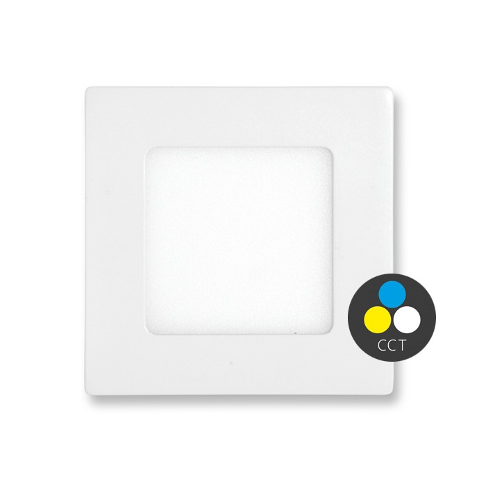 Zapustený LED panel RAFA 24V štvorec, 12 × 12 cm, 6 W, CCT, IP44, biely (LED24V-WSQ-CCT/6W/BI)