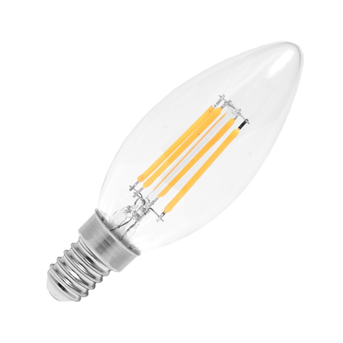 LED filamentová žiarovka RETRO E14 sviečka C37, 2 W, 320 lm, 3000 K (LED2W-RETRO/C37/E14)