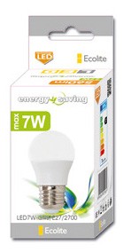 LED žiarovka E27 mini guľa G45, 7 W, 595 lm, 2700 K (LED7W-G45/E27/2700)