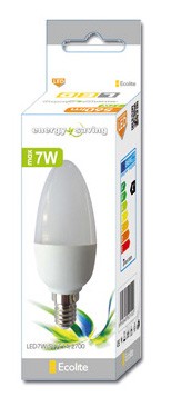 LED žiarovka E14 sviečka, 7 W, 630 lm, 4100 K (LED7W-SV/E14/4100)