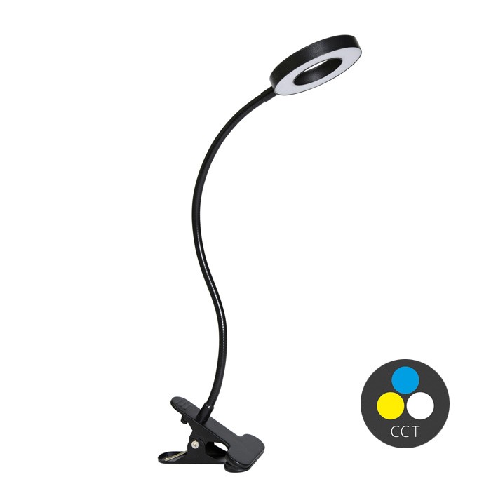 Stolná LED lampa MILA, 8 W, stmievateľná, CCT, čierna (LU15A-CR)