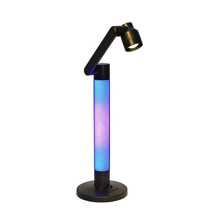 Stolná LED lampa SVEN s ovládačom a RGB podsvietením, 10 W, CCT, čierna (LU17C-CR)