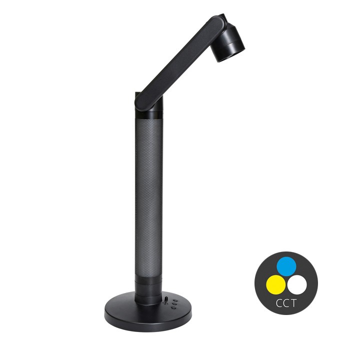 Stolná LED lampa SVEN s ovládačom a RGB podsvietením, 10 W, CCT, čierna (LU17C-CR)