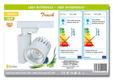 LED svietidlo na 3-fázovú lištu TRACK, COB, 20 W, 4100 K, biele (TR-TL-20W/BI)