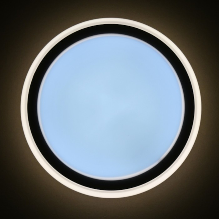 Stropné LED svietidlo DUHA s RGB podsvietením a ovládačom, Ø 38,5 cm, 30 W a 6 W RGB, CCT, IP20, biele (WCJ385-36W/RGBW)
