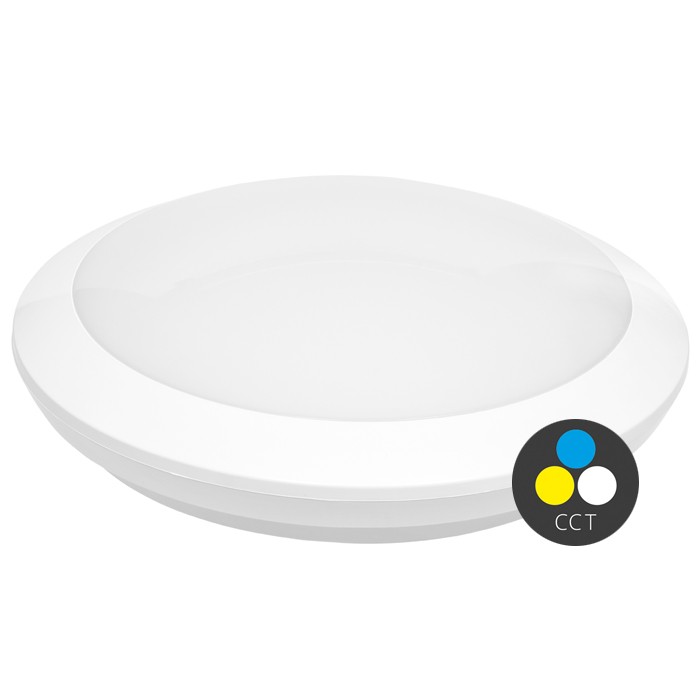 Stropné LED svietidlo ZARA s núdzovým modulom, 30 cm, 18 W, CCT, IP66, IK10 (WHST706/EM-18W/CCT)