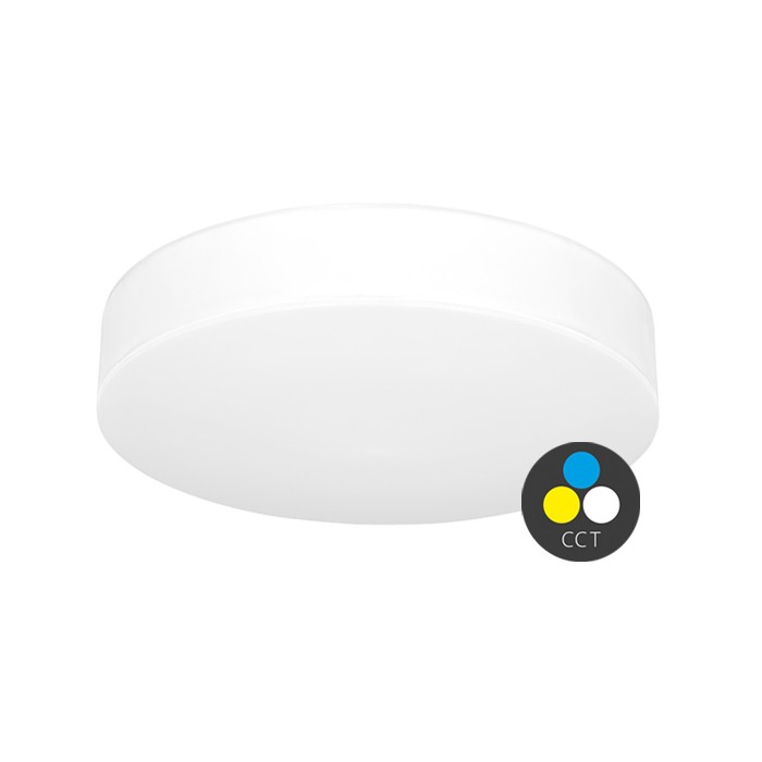 Stropné LED svietidlo MAKARON kruh, Ø 30 cm, 24 W, CCT, IP44, biele (WML300-CCT/24W/BI)
