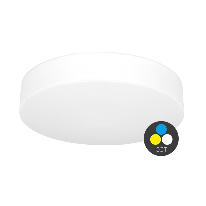 Stropné LED svietidlo MAKARON kruh, Ø 40 cm, 36 W, CCT, IP44, biele (WML400-CCT/36W/BI)