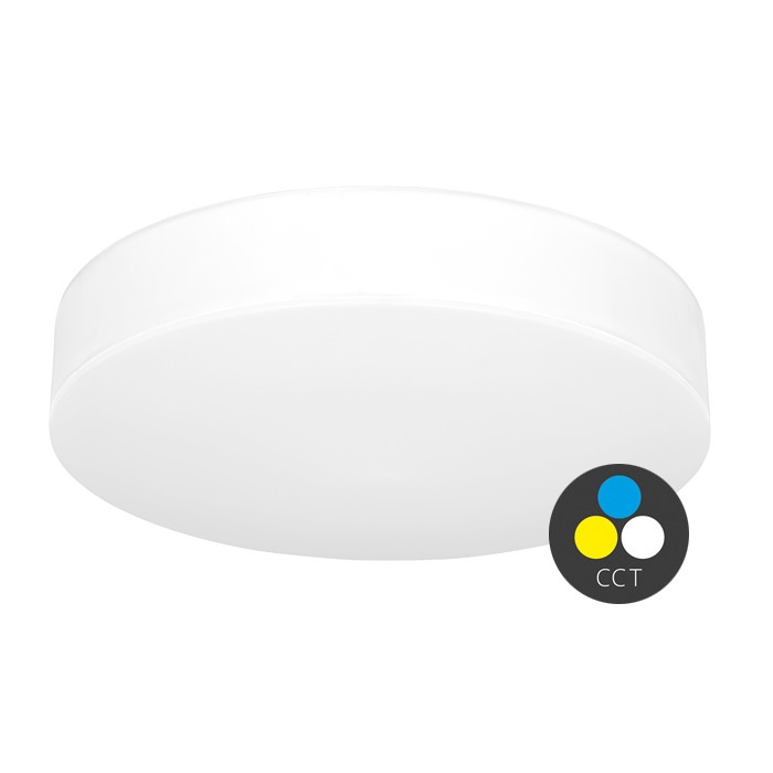 Stropné LED svietidlo MAKARON kruh, Ø 50 cm, 50 W, CCT, IP44, biele (WML500-CCT/50W/BI)