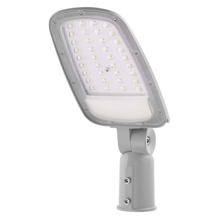 Pouličné LED svietidlo SOLIS 30 W v sivom hliníkovom tele