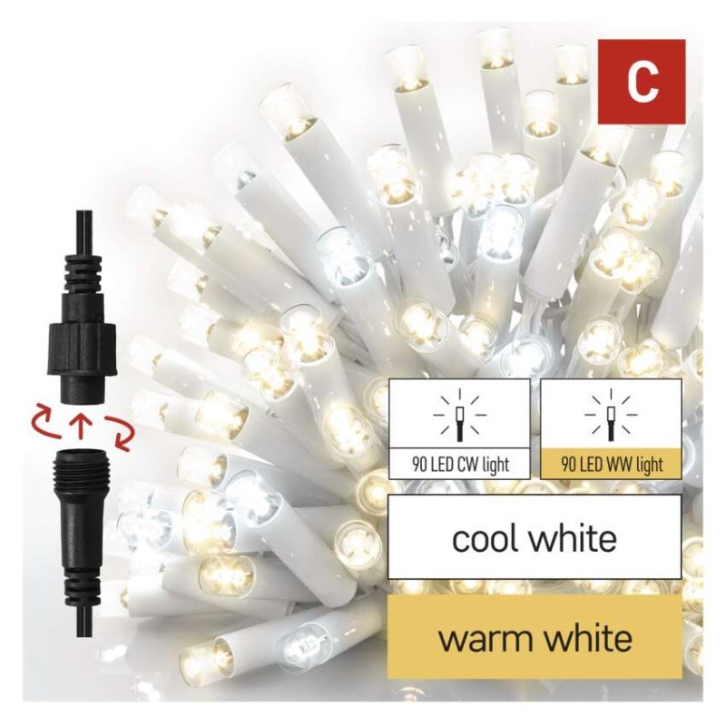 Premium LED spojovacia reťaz blikajúca biela – cencúle, 3 m, vonkajšia,teplá/studená biela