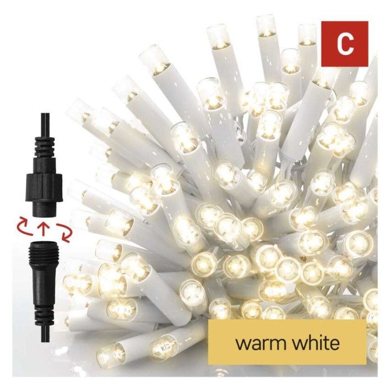Premium LED spojovacia reťaz biela – cencúle, 3 m, vonkajšia, teplá biela