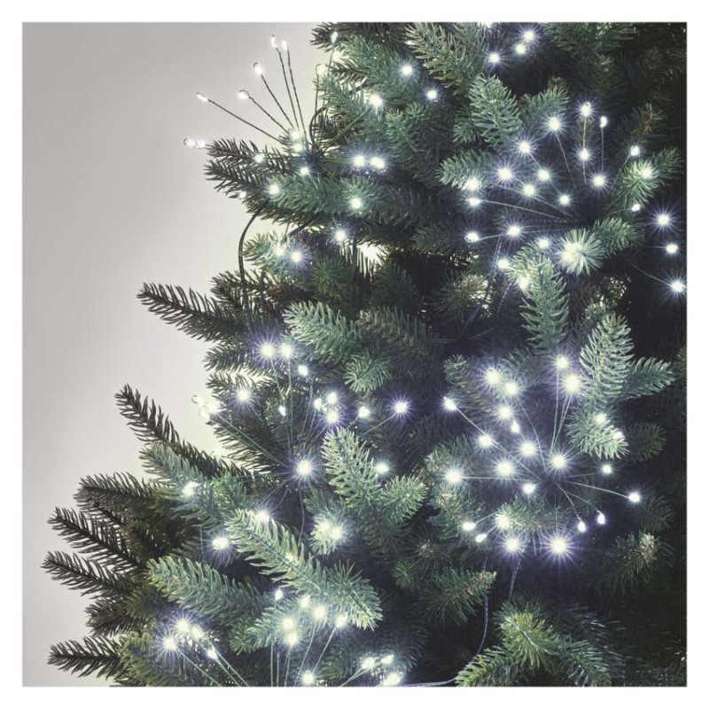 LED svetelná reťaz – svietiace trsy, nano, 2,35 m, vnútorná, studená biela, časovač
