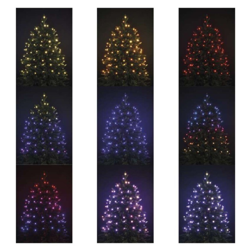 LED vianočná reťaz, 10 m, vonkajšia aj vnútorná, RGB, ovládač, programy, časovač