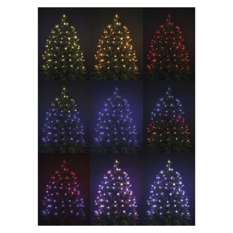 LED vianočná reťaz, 12 m, vonkajšia aj vnútorná, RGB, ovládač, programy, časovač