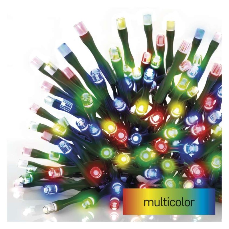LED vianočná reťaz EMOS D4AM25, 24 m, 240 diód multicolor, zelený drôt