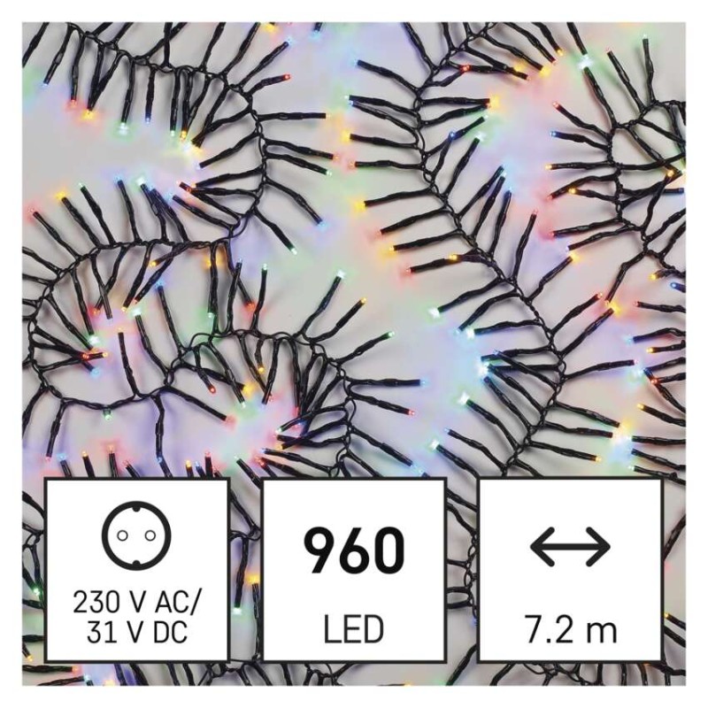 LED vianočná reťaz – ježko, 7,2 m, vonkajšia aj vnútorná, multicolor, programy