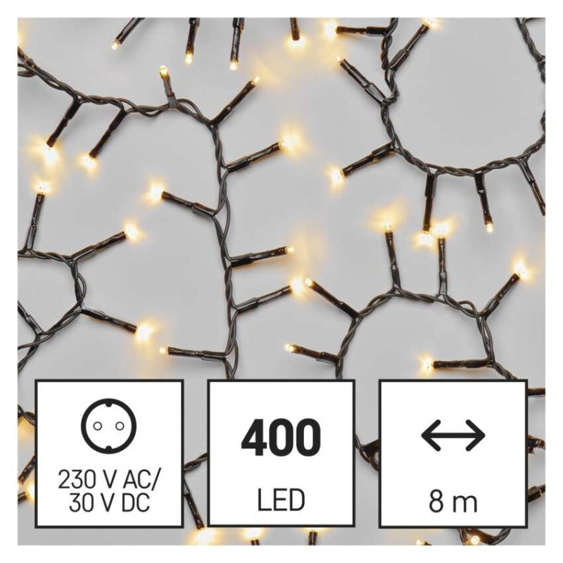 LED vianočná reťaz – ježko, 8 m, vonkajšia aj vnútorná, teplá biela, časovač