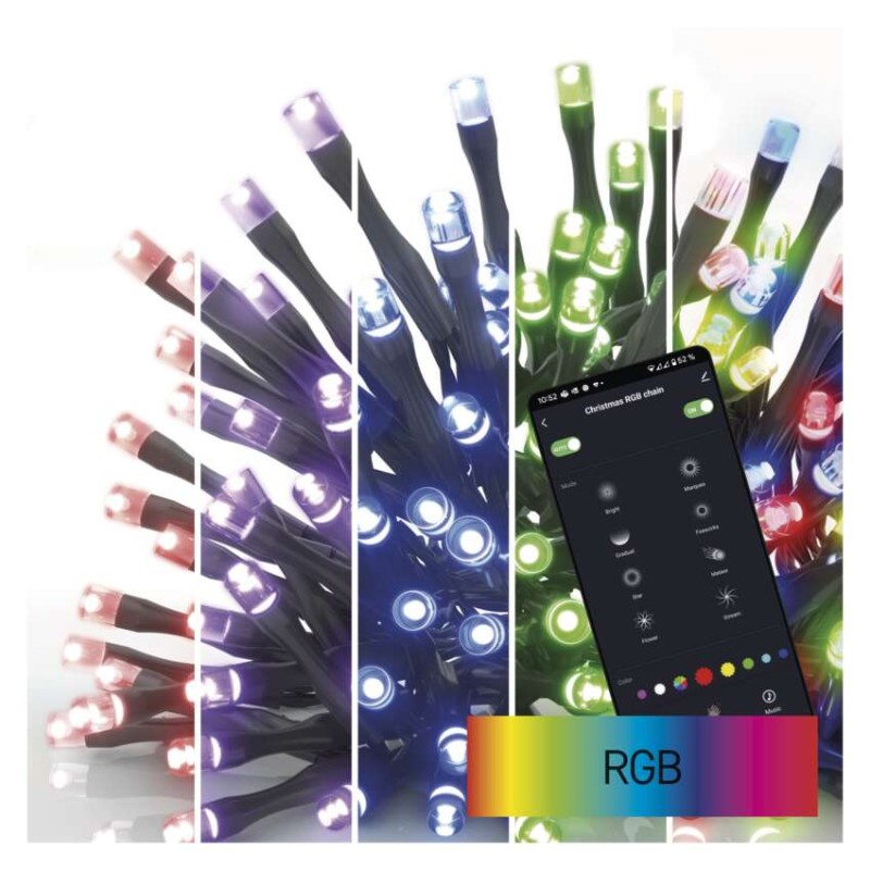 GoSmart LED vianočná reťaz D4ZR02, 12 m, 120 RGB diód, ovládanie cez Wi-Fi