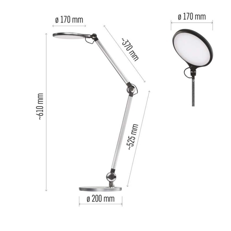 LED stolová lampa KAREN 9,2 W s bezdrôtovým nabíjaním, 640 lm, 3 farby svetla, stmievateľná, sivá