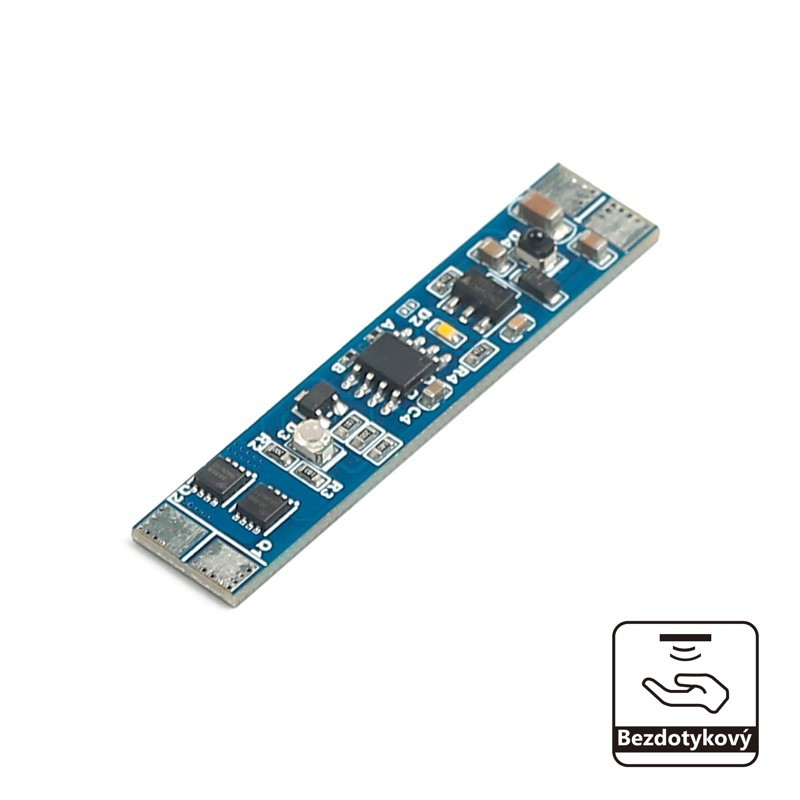 Bezdotykový vypínač LED pásu do hliníkového profilu, stmievateľný, 12 V 96 W / 24 V 192 W (KM-VBS-04L)