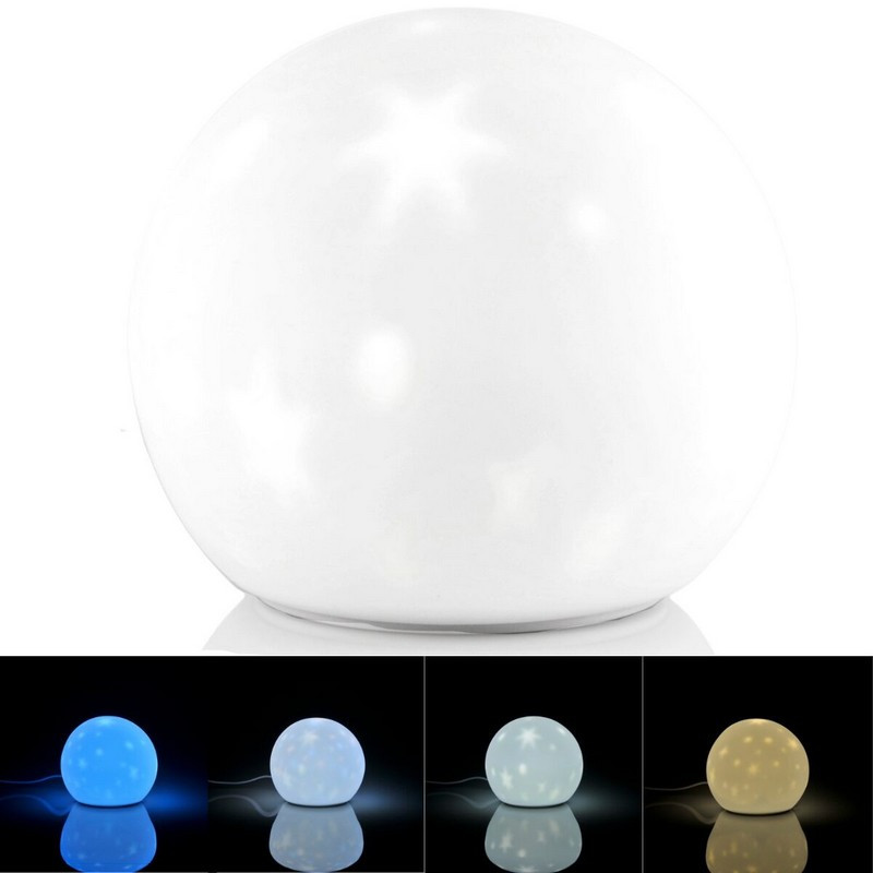 Detská nabíjacia LED lampa MOON, 6 svetelných režimov, USB, biela