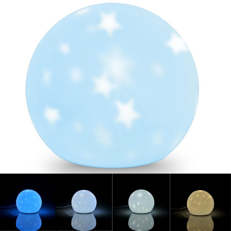 Detská nabíjacia LED lampa MOON, 6 svetelných režimov, USB, biela