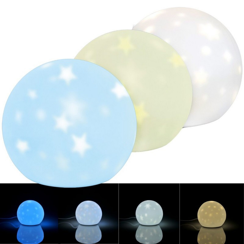 Detská nabíjacia LED lampa MOON, 6 svetelných režimov, USB, biela
