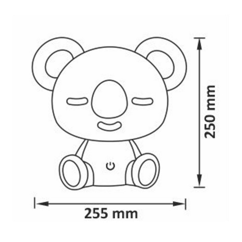 Detská nabíjacia LED lampa KOALA 2,5 W, biele a RGB svetlo, 8 úrovní