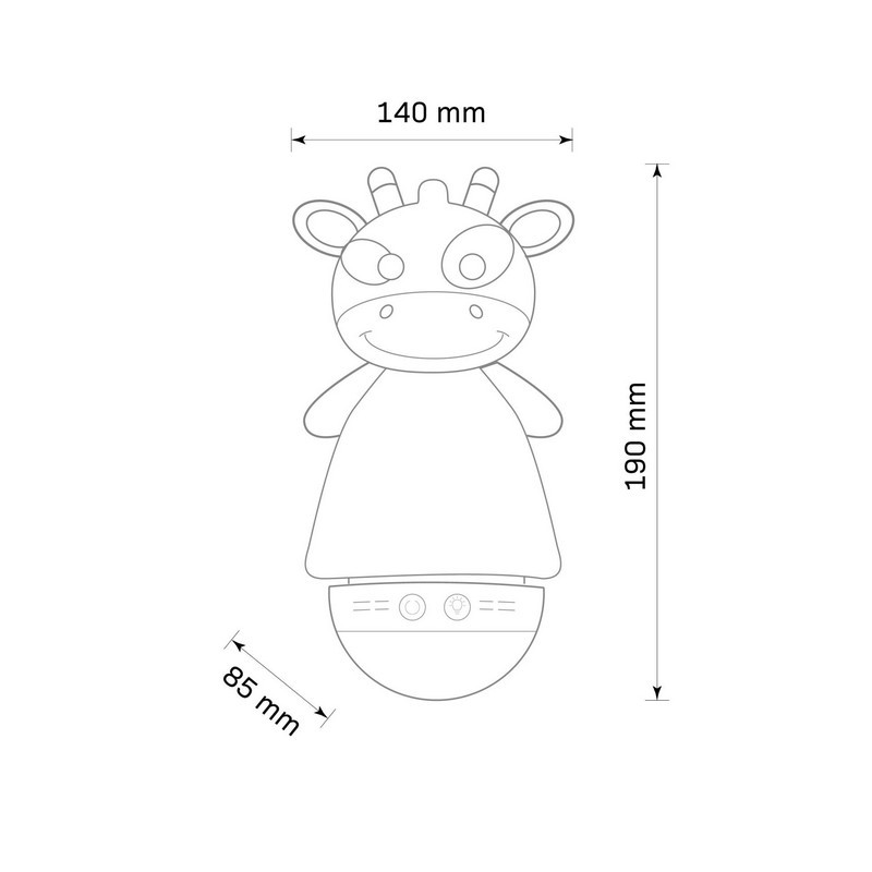 Detská plyšová lampa s uspávankami ŽIRAFA, RGB, 10 melódií