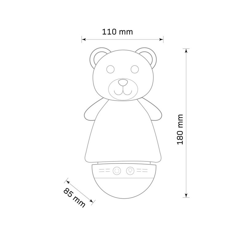 Detská plyšová lampa s uspávankami MACO, RGB, 10 melódií
