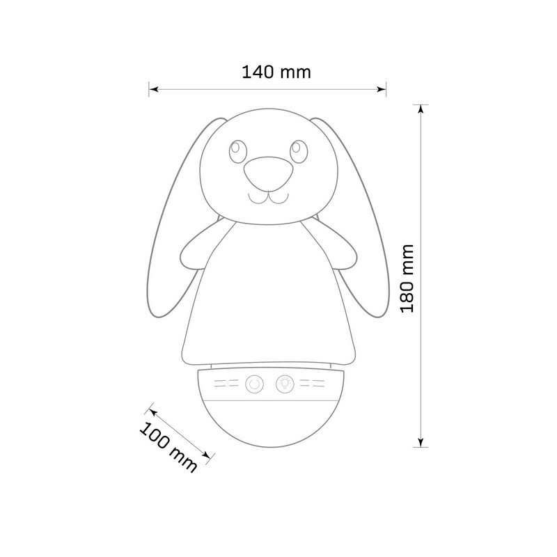 Detská plyšová lampa s uspávankami ZAJAC, RGB, 10 melódií