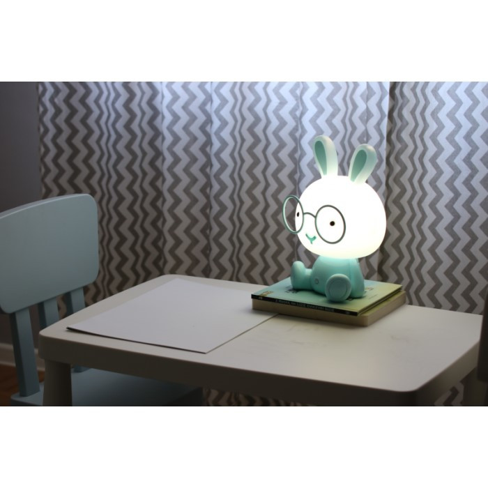 Detská nabíjacia LED lampa ZAJAC 2,5 W, USB-C, teplá biela, modrá