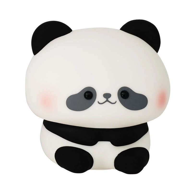 Detská silikónová LED lampa PANDA, nabíjacia, teplá biela 3000 K, USB-C