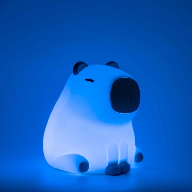 Detská silikónová LED lampa KAPIBARA, nabíjacia, farebné RGB svetlo, USB-C