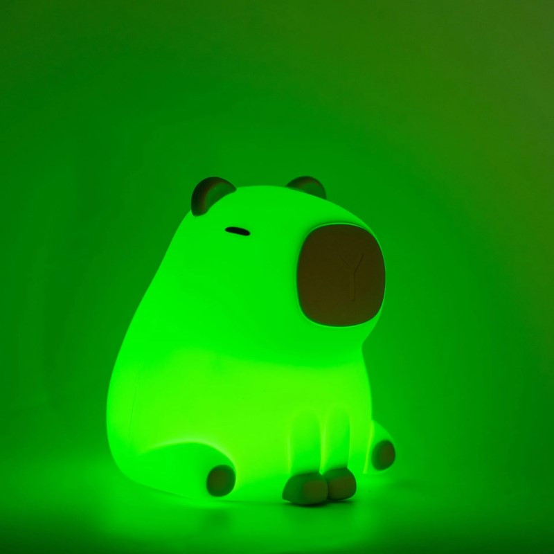 Detská silikónová LED lampa KAPIBARA, nabíjacia, farebné RGB svetlo, USB-C
