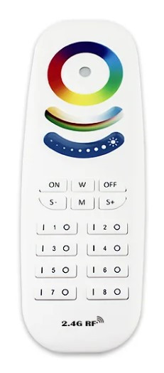 8-zónový diaľkový ovládač RF pre LED pásy RGB s teplou a studenou bielou (RGB+CCT) (KM-RGB+WW+CW-8Z-03)