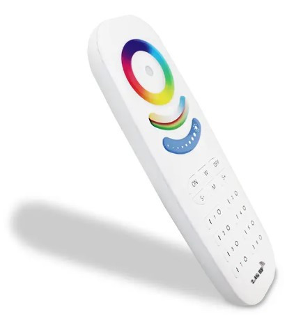 8-zónový diaľkový ovládač RF pre LED pásy RGB s teplou a studenou bielou (RGB+CCT) (KM-RGB+WW+CW-8Z-03)