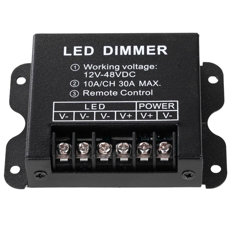 Stmievač pre jednofarebné LED pásy s diaľkovým ovládaním RF, 12 V 360 W / 24 V 720 W (KM-W-15)
