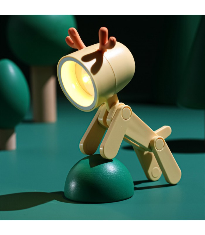 Detské nočné LED svetielko jelienok MINI 0,5 W, na batérie 3× LR41, žltá