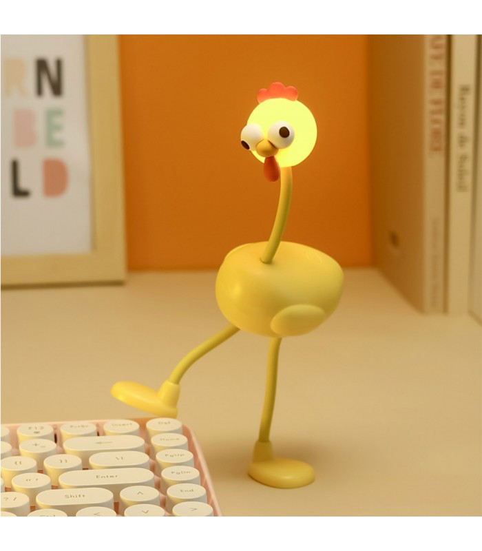Detské nočné LED svetielko kuriatko MINI 3 W, nabíjacie, žltá