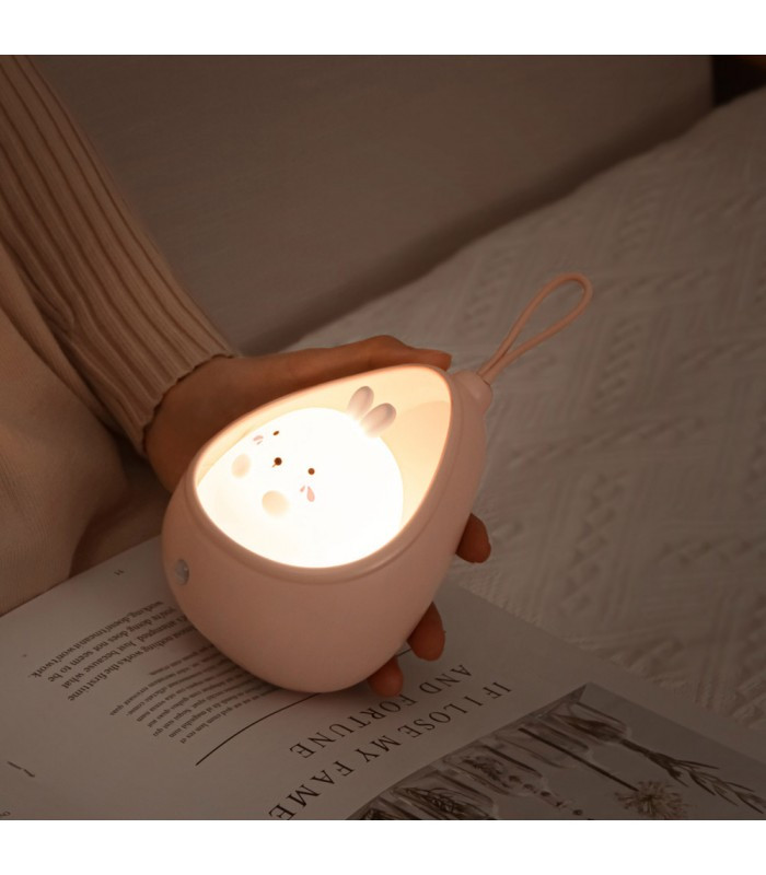 Detské nočné LED svetielko kapybara MINI 1 W, nabíjacie, ružová