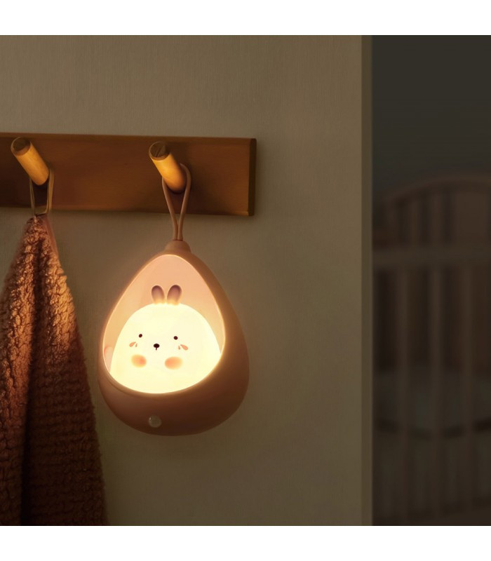 Detské nočné LED svetielko kapybara MINI 1 W, nabíjacie, ružová