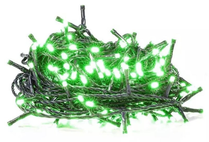 LED vianočná reťaz 10-14, 10 m, 100 LED, vonkajšia aj vnútorná, zelená, časovač