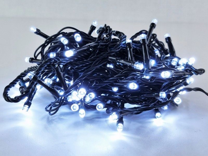 LED vianočná reťaz 660-21, 10 m, 200 LED, vonkajšia aj vnútorná, studená biela, diaľkové ovládanie a časovač