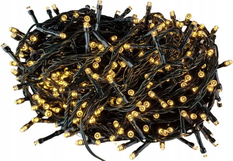 LED vianočná reťaz 660-21, 10 m, 200 LED, vonkajšia aj vnútorná, teplá biela, diaľkové ovládanie a časovač
