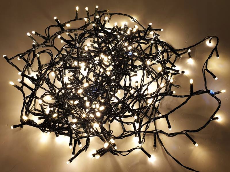 LED vianočná reťaz 2-20, 20 m, 400 LED, vonkajšia aj vnútorná, teplá biela, FLASH studená biela